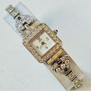 Vintage Alto Small Face Art Deco Women's Watch Crystals Bracelet Silver Square